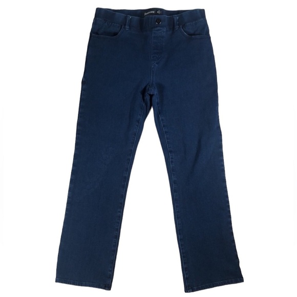 Betabrand Straight-Leg | 4-Pocket Pull On Yoga Denim Pant Medium, Short Petite - Picture 3 of 13